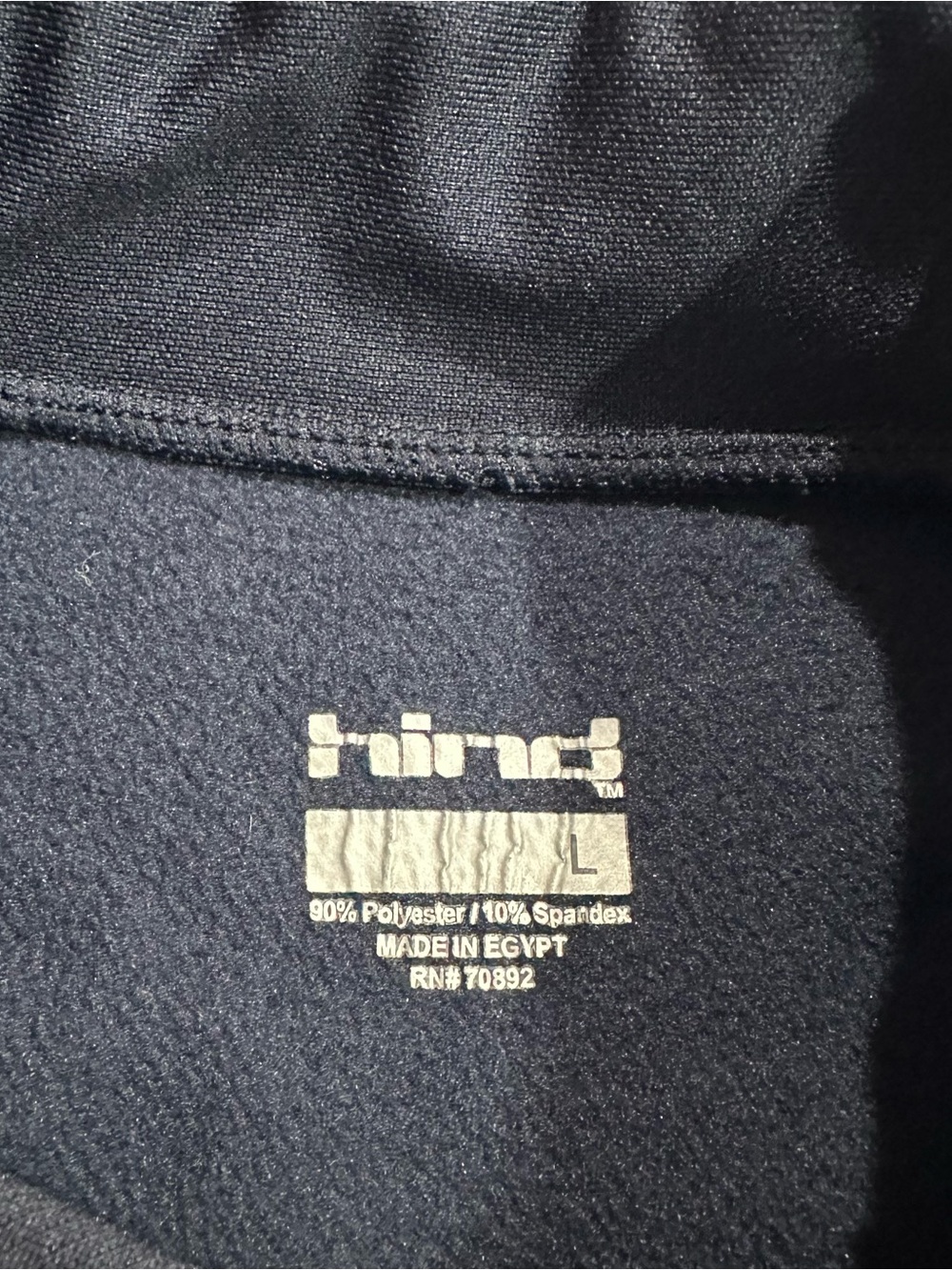 Hind Men's Compression Rash Guard Swim Shirt Blue Navy Colorblock Long Sleeve L - Picture 3 of 6